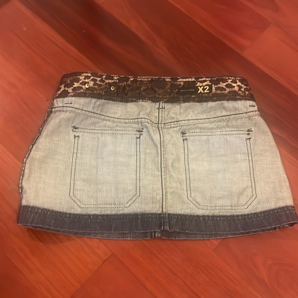 VINTAGE X2 DARK DENIM JEAN MINI SKIRT - Picture 12 of 16